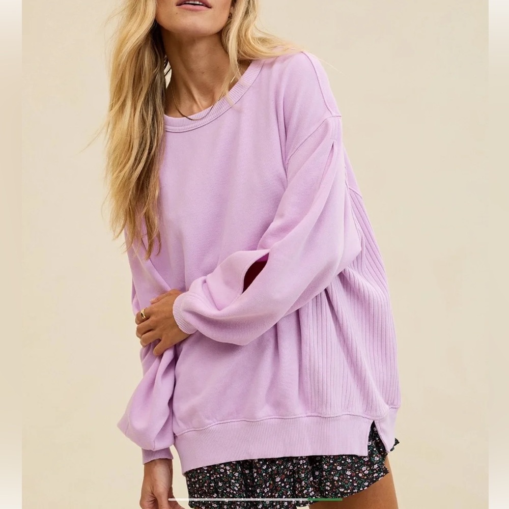 Aerie tree chic oversized sweatshirt with keyhole cutouts